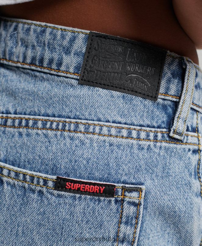Superdry облекло N00H3092 светло синьо Жени горещи дънкови шорти