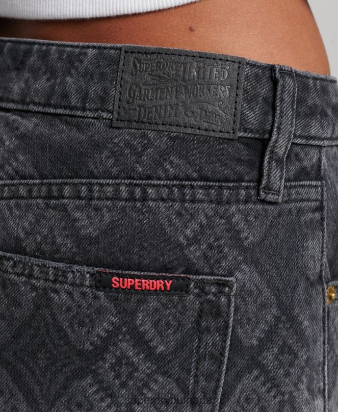 Superdry облекло N00H3096 черен Жени горещи дънкови шорти