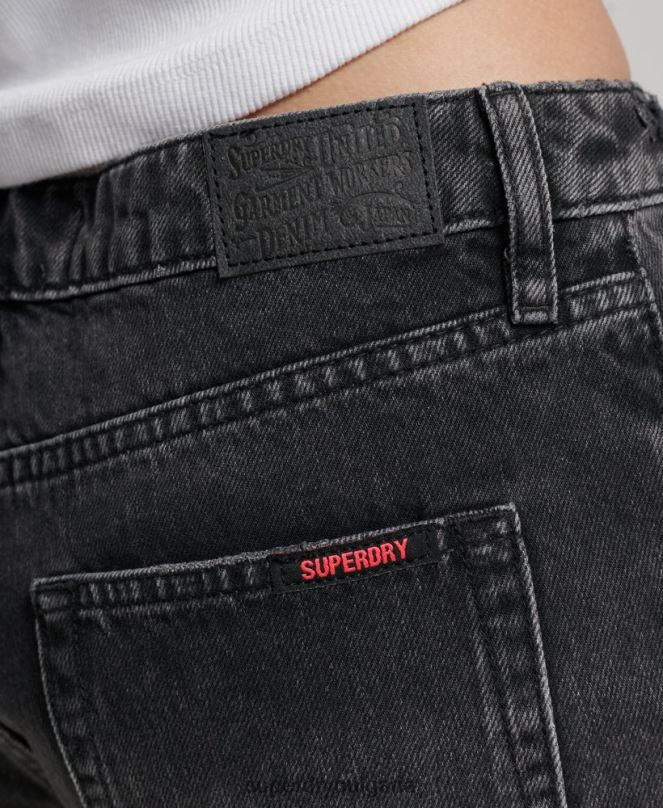 Superdry облекло N00H3102 черен Жени горещи дънкови шорти