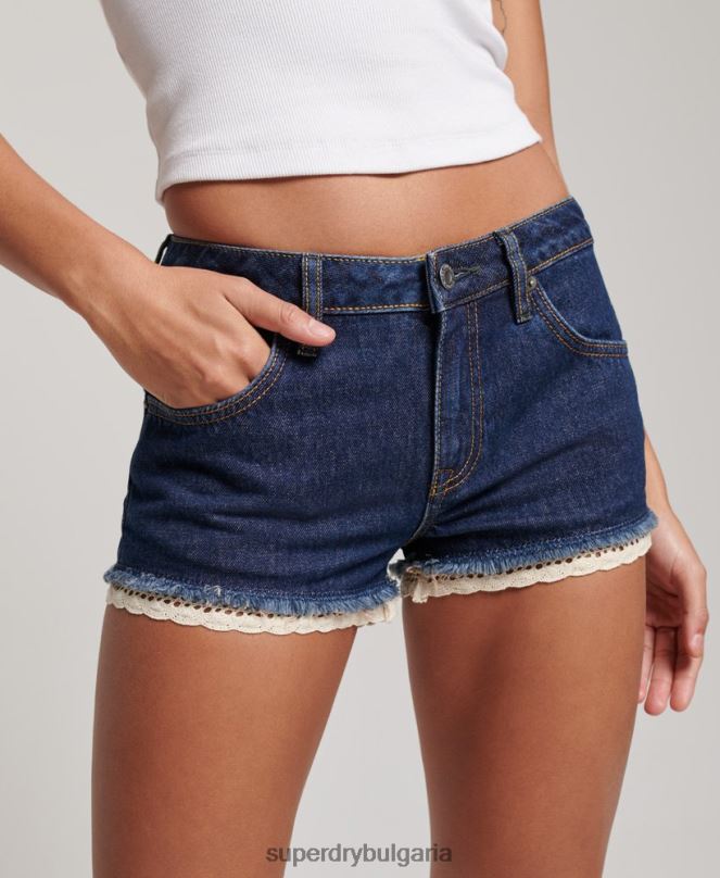 Superdry облекло N00H3105 тъмно синьо Жени горещи дънкови шорти