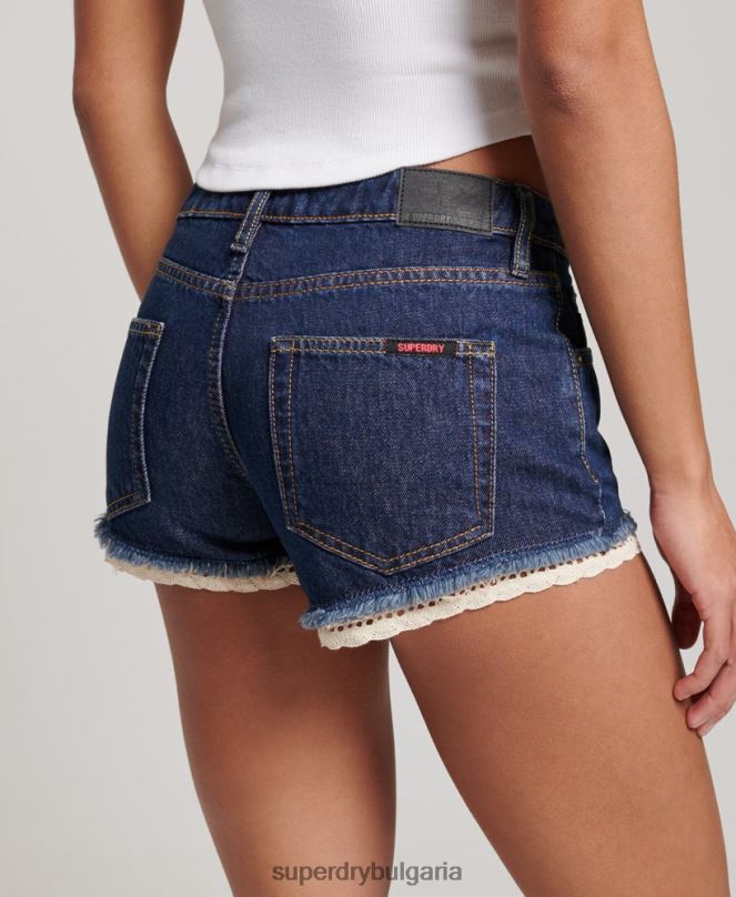 Superdry облекло N00H3105 тъмно синьо Жени горещи дънкови шорти