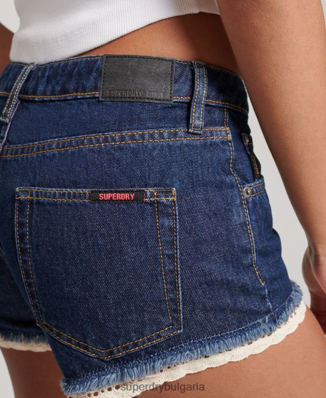 Superdry облекло N00H3105 тъмно синьо Жени горещи дънкови шорти