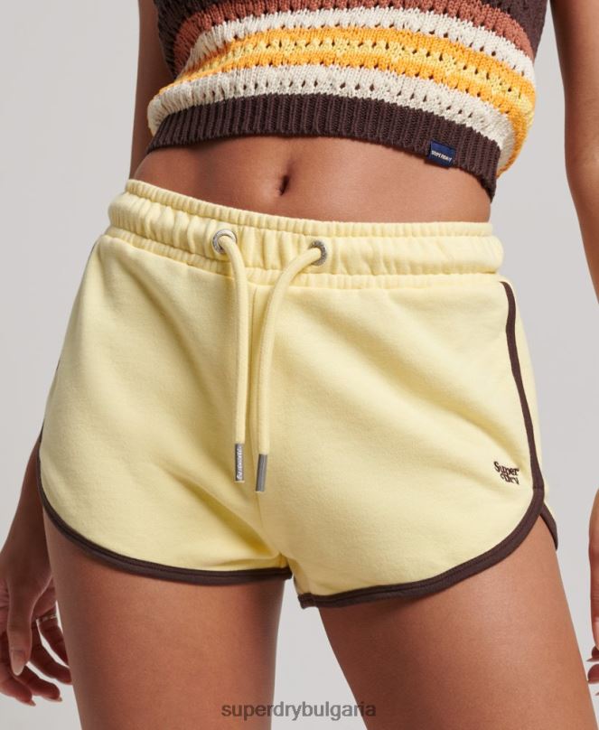 Superdry облекло N00H3107 жълто Жени винтидж шорти от трико
