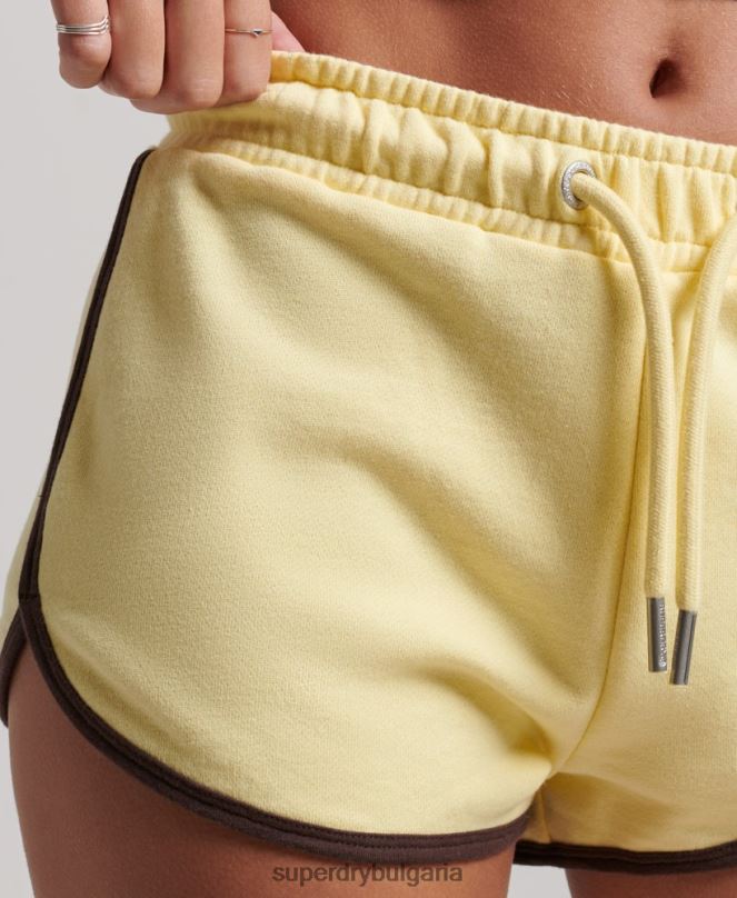 Superdry облекло N00H3107 жълто Жени винтидж шорти от трико