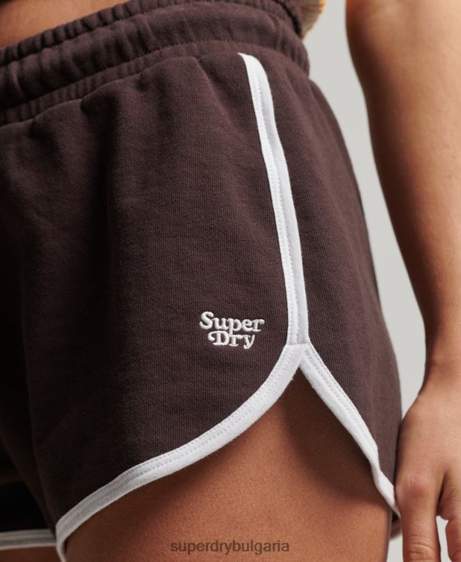 Superdry облекло N00H3111 кафяво Жени винтидж шорти от трико