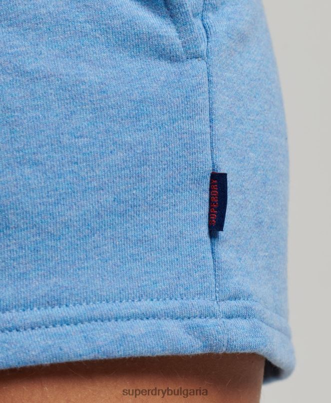 Superdry облекло N00H3113 син Жени винтидж шорти от трико с бродирано лого