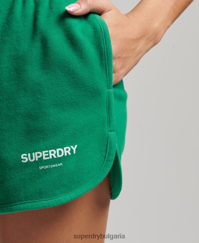 Superdry облекло N00H3119 зелено Жени основни спортни къси панталони