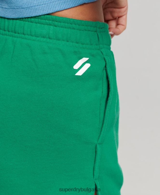 Superdry облекло N00H3119 зелено Жени основни спортни къси панталони