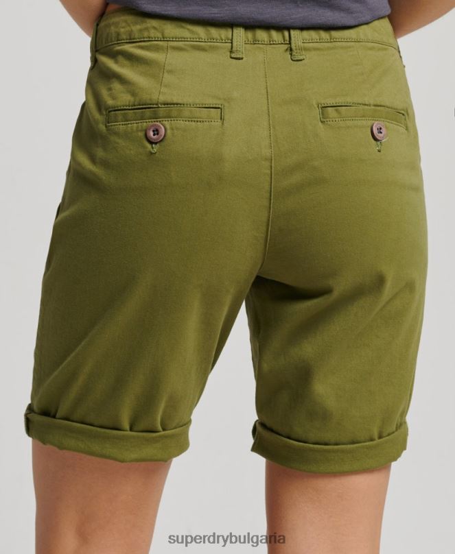 Superdry облекло N00H3121 зелено Жени градски чино шорти
