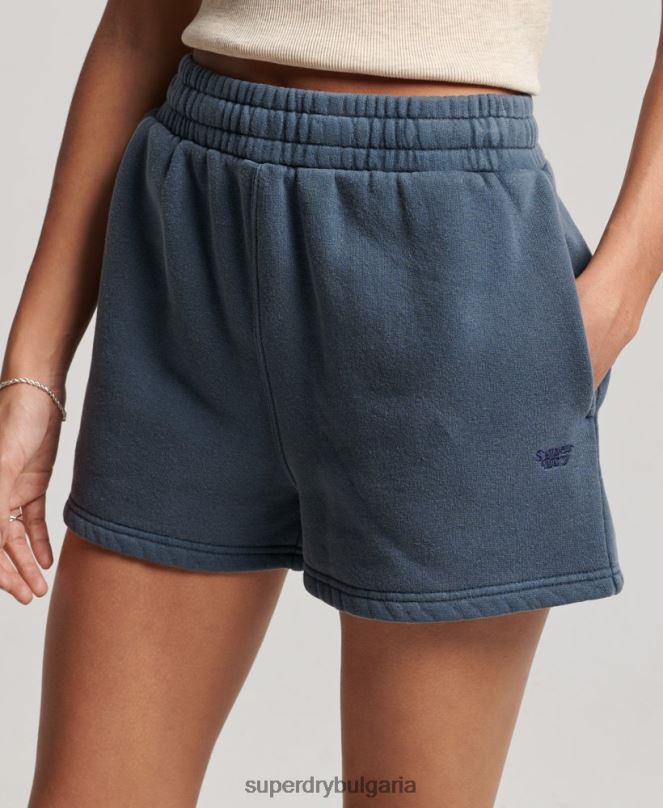 Superdry облекло N00H3122 военноморски флот Жени винтидж къси панталони за пране