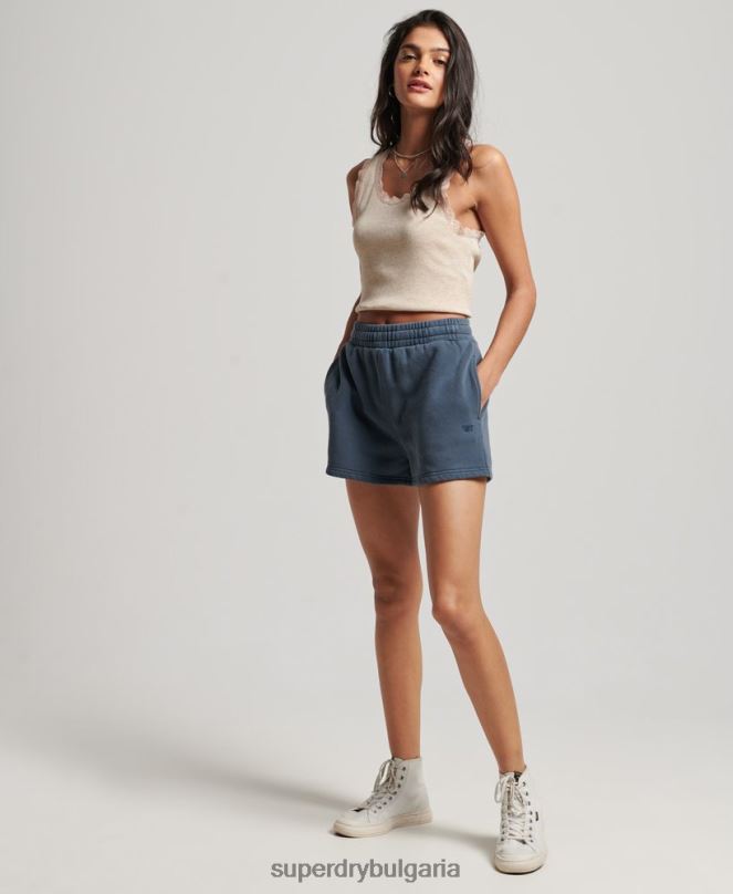Superdry облекло N00H3122 военноморски флот Жени винтидж къси панталони за пране