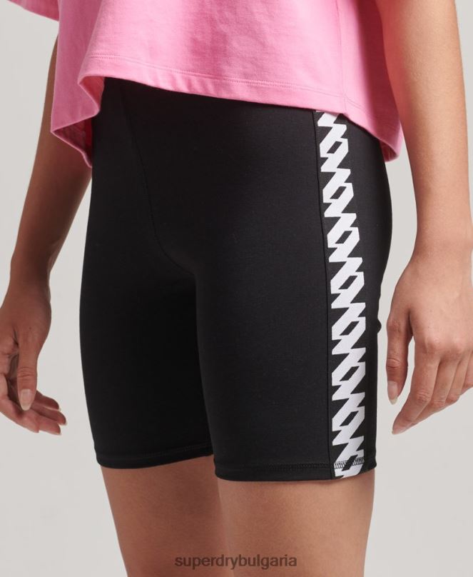 Superdry облекло N00H3123 черен Жени велосипедни шорти с еластично лого