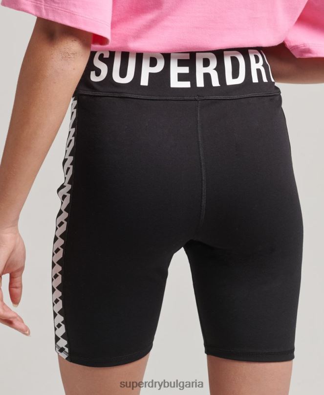 Superdry облекло N00H3123 черен Жени велосипедни шорти с еластично лого