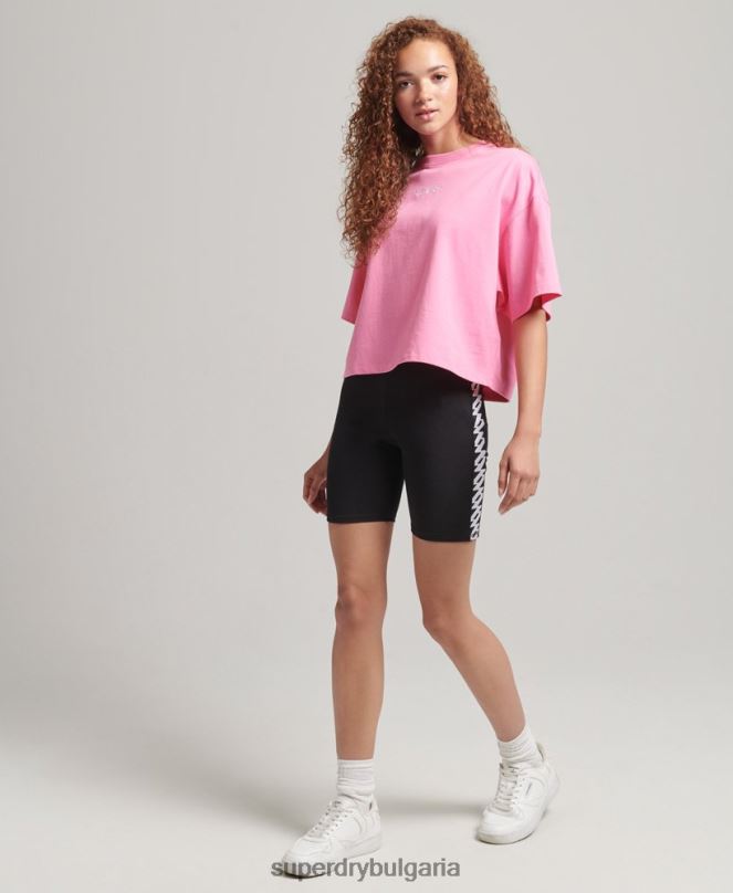Superdry облекло N00H3123 черен Жени велосипедни шорти с еластично лого