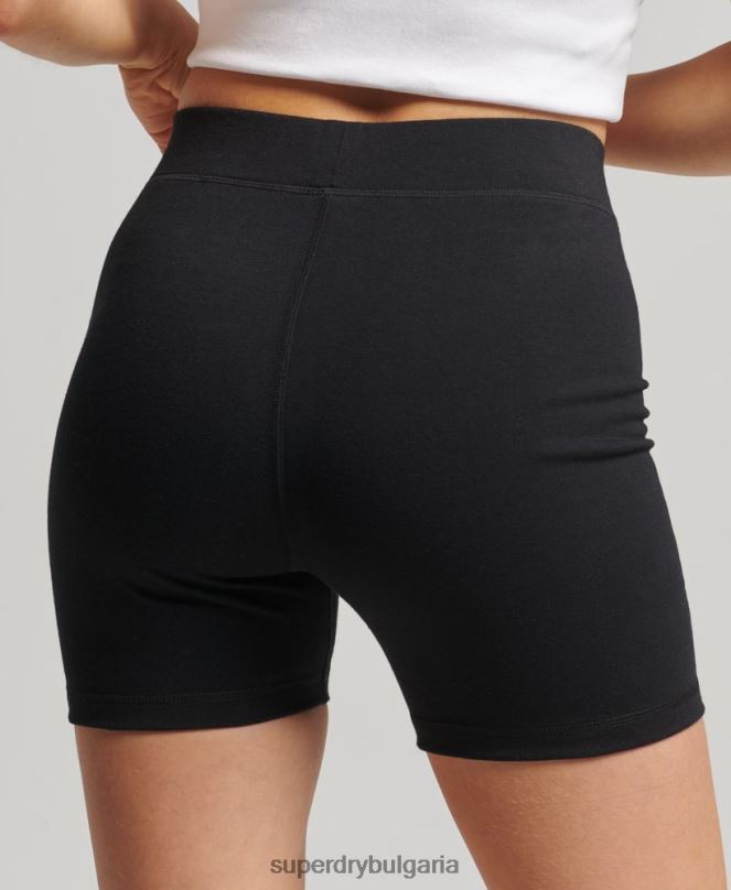 Superdry облекло N00H3127 черен Жени шорти за спортни велосипеди с кодово ядро