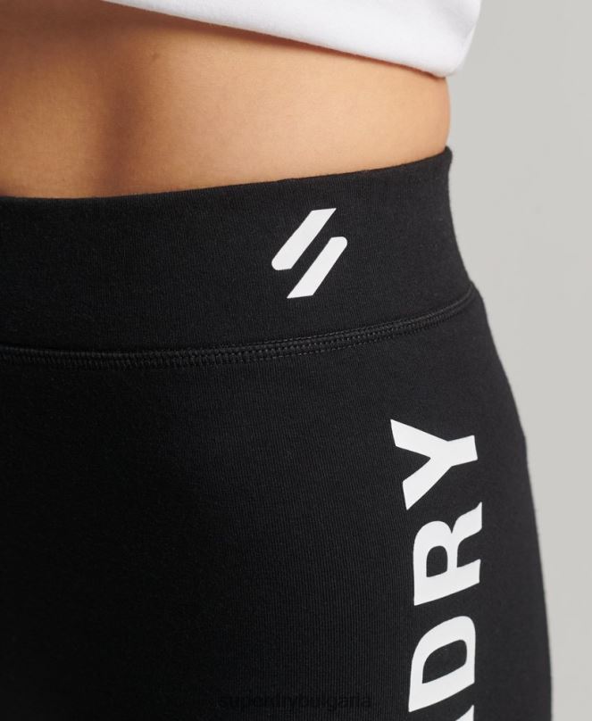 Superdry облекло N00H3127 черен Жени шорти за спортни велосипеди с кодово ядро