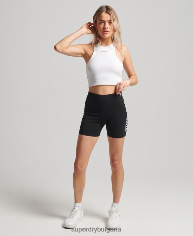 Superdry облекло N00H3127 черен Жени шорти за спортни велосипеди с кодово ядро