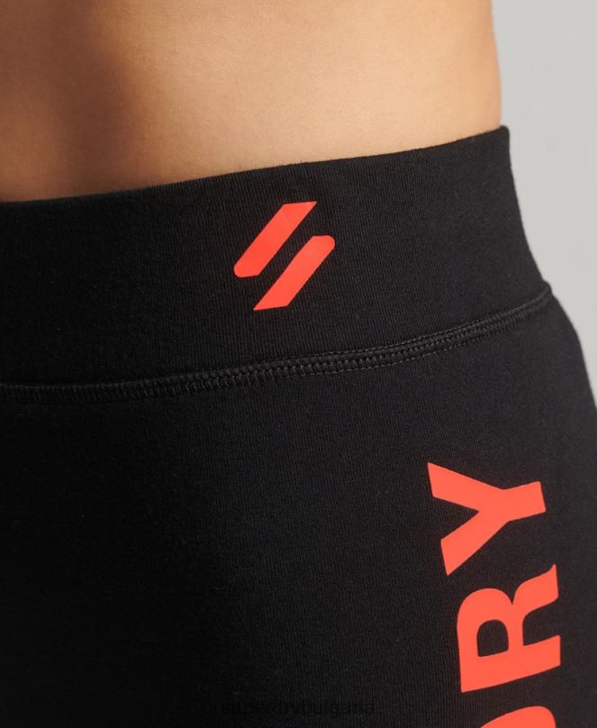Superdry облекло N00H3131 черен Жени шорти за спортни велосипеди с кодово ядро