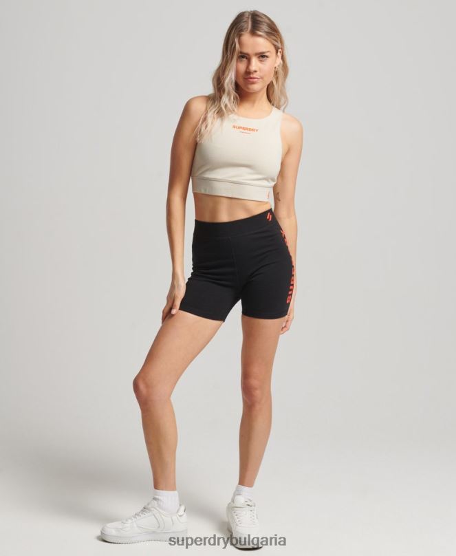 Superdry облекло N00H3131 черен Жени шорти за спортни велосипеди с кодово ядро