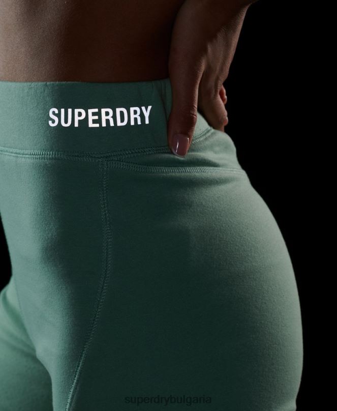 Superdry облекло N00H3136 зелено Жени технологични шорти за колоездене