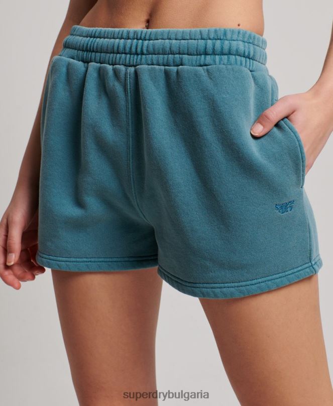 Superdry облекло N00H3140 тюркоаз Жени винтидж къси панталони за пране