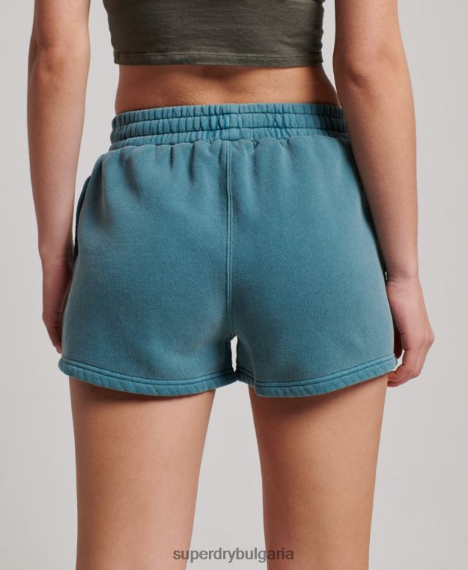 Superdry облекло N00H3140 тюркоаз Жени винтидж къси панталони за пране