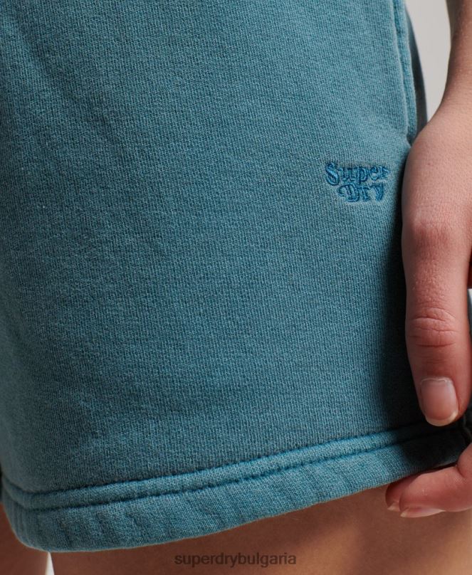 Superdry облекло N00H3140 тюркоаз Жени винтидж къси панталони за пране