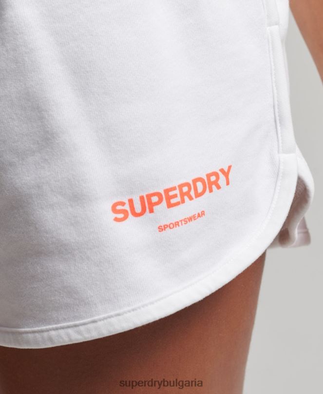 Superdry облекло N00H3141 бяло Жени основни спортни къси панталони
