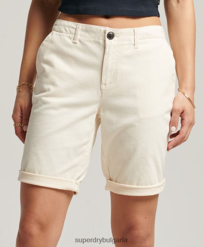 Superdry облекло N00H3142 сметана Жени градски чино шорти
