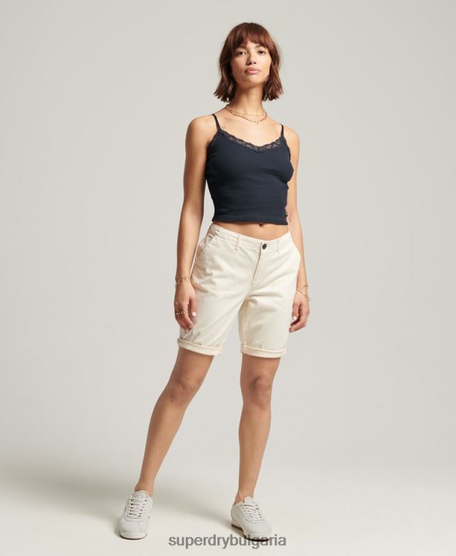 Superdry облекло N00H3142 сметана Жени градски чино шорти