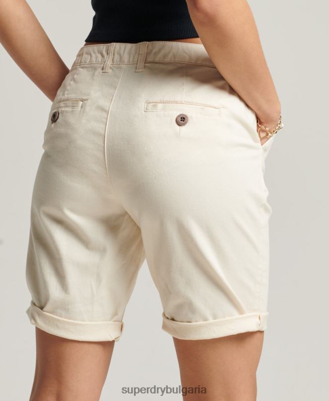 Superdry облекло N00H3142 сметана Жени градски чино шорти