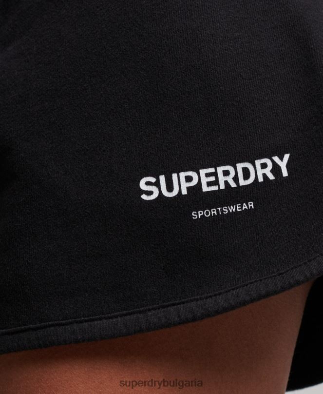 Superdry облекло N00H3149 черен Жени основни спортни къси панталони