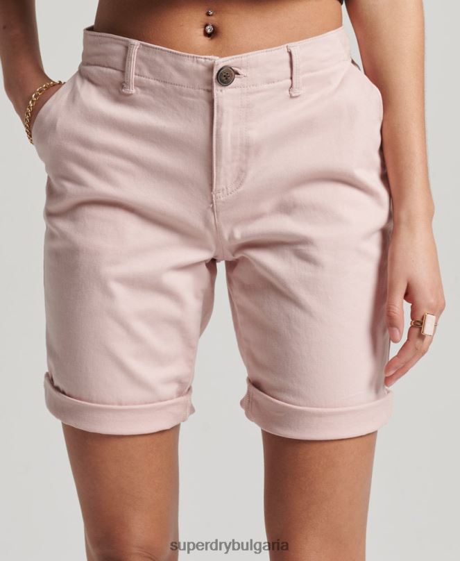 Superdry облекло N00H3152 розово Жени градски чино шорти