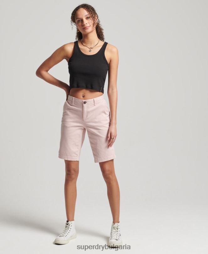 Superdry облекло N00H3152 розово Жени градски чино шорти