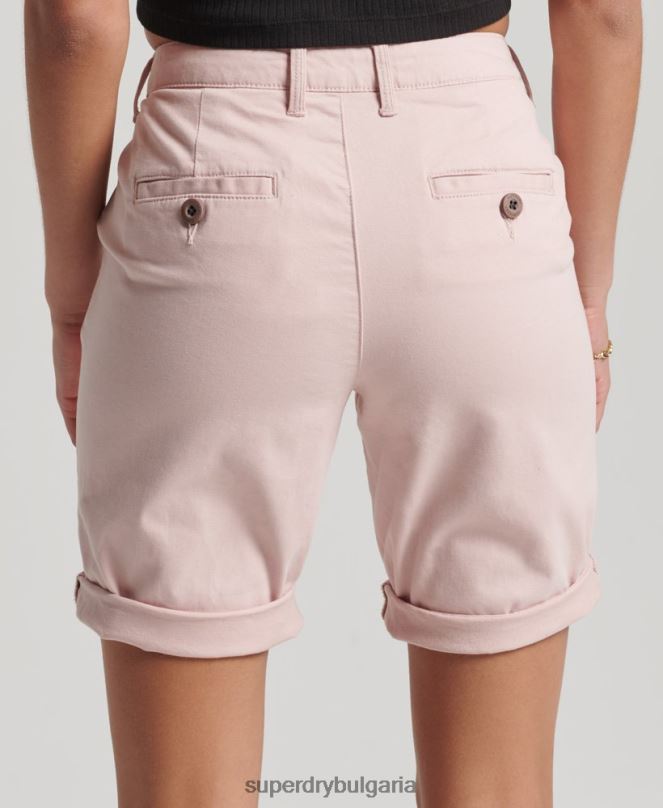 Superdry облекло N00H3152 розово Жени градски чино шорти