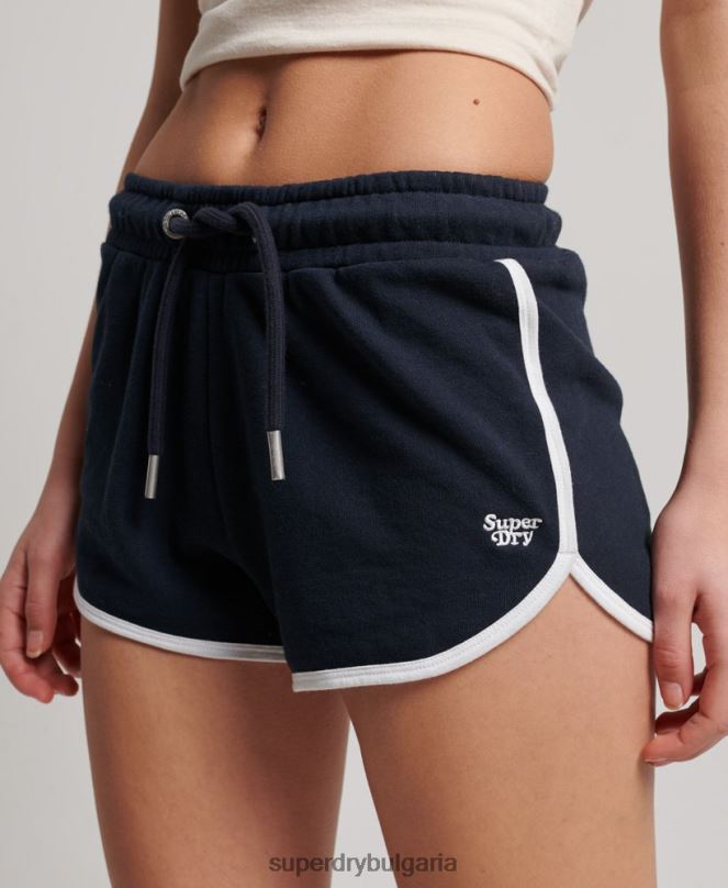 Superdry облекло N00H3157 военноморски флот Жени винтидж шорти от трико