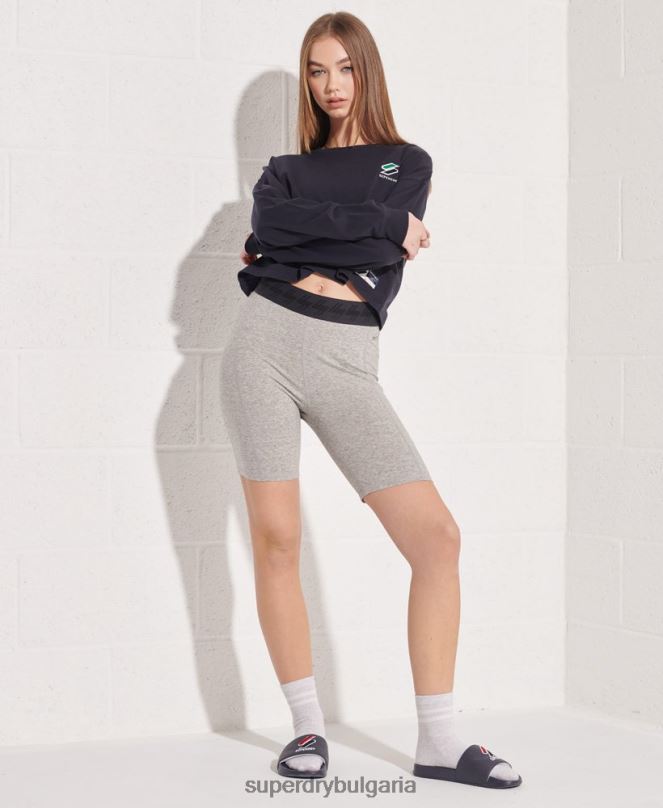 Superdry облекло N00H3158 сиво Жени незаменими велосипедни шорти