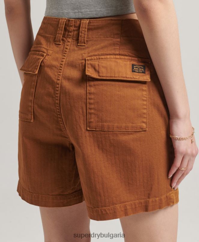 Superdry облекло N00H3159 тен Жени винтидж практични шорти