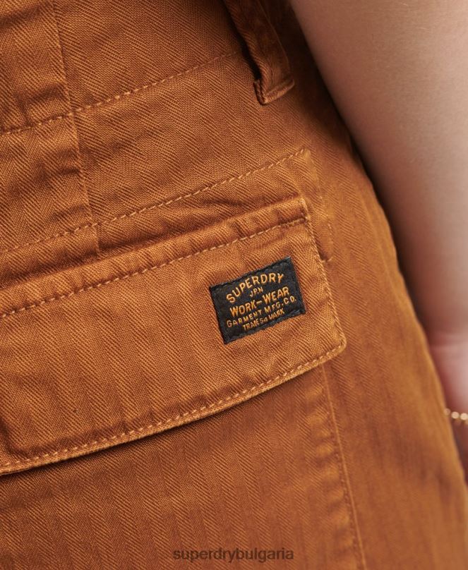 Superdry облекло N00H3159 тен Жени винтидж практични шорти