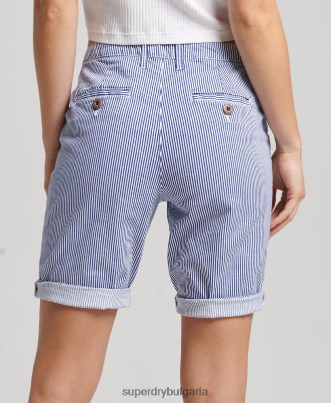 Superdry облекло N00H3161 военноморски флот Жени градски чино шорти