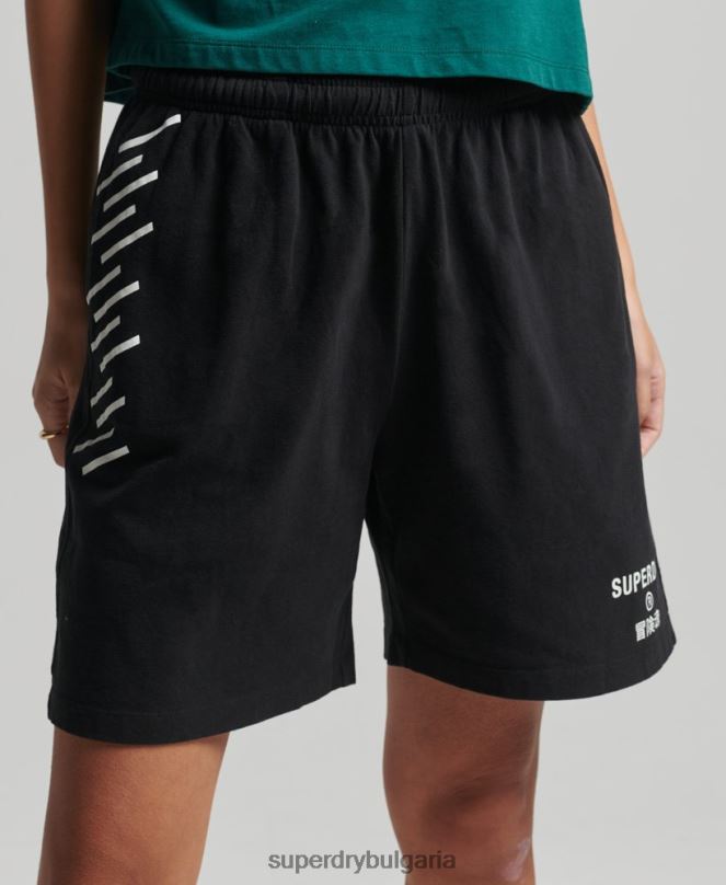 Superdry облекло N00H3162 черен Жени кодови спортни шорти за момче