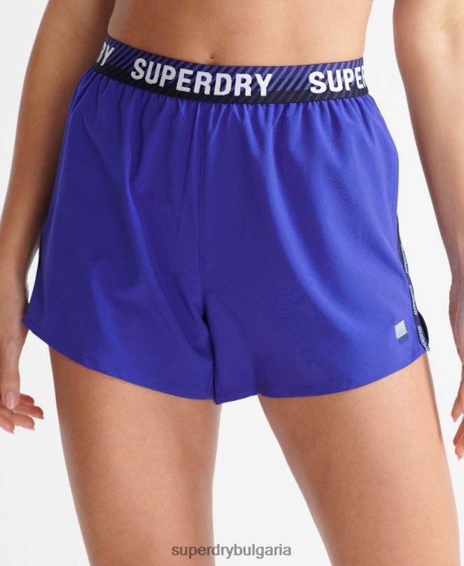 Superdry облекло N00H3170 син Жени свободни шорти с влак