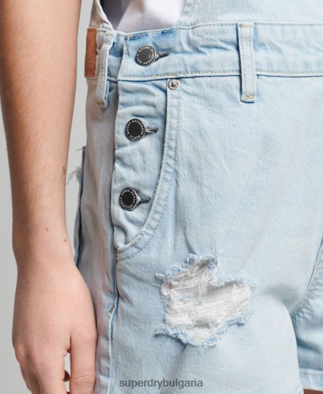 Superdry облекло N00H4099 светло синьо Жени винтидж къси панталони