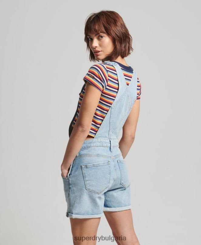 Superdry облекло N00H4102 светло синьо Жени удобни къси панталони