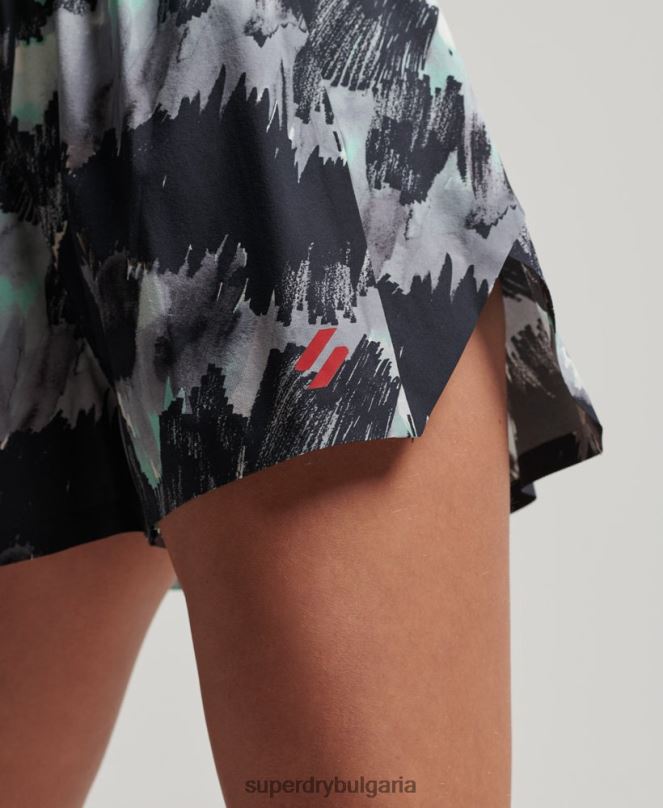 Superdry облекло N00H6316 тъмно сив Жени шорти за бягане