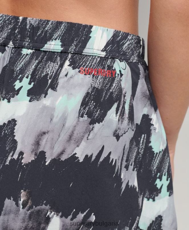Superdry облекло N00H6316 тъмно сив Жени шорти за бягане