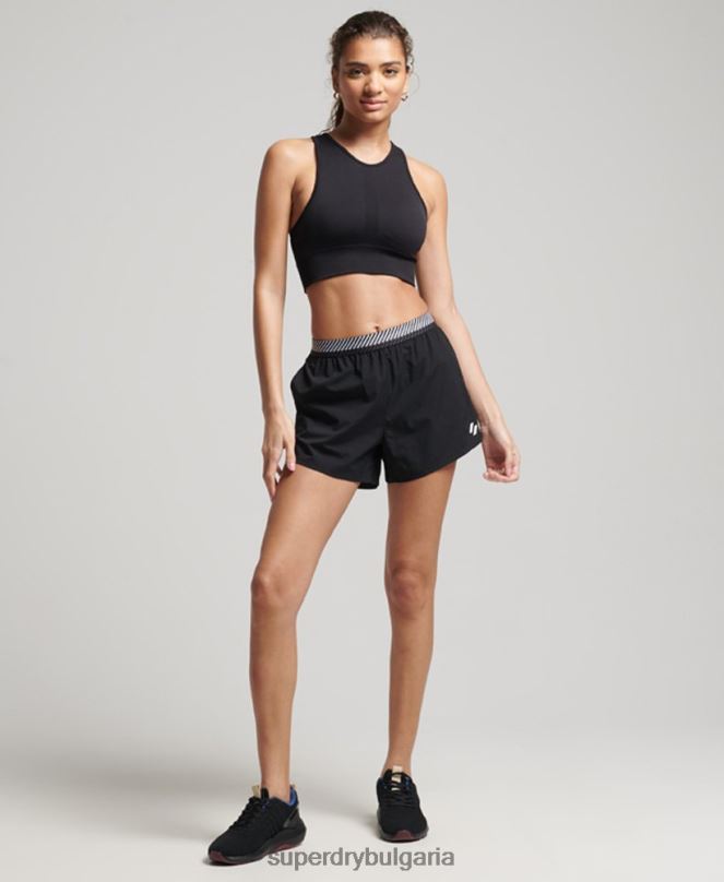 Superdry облекло N00H6326 черен Жени тренировъчни широки шорти