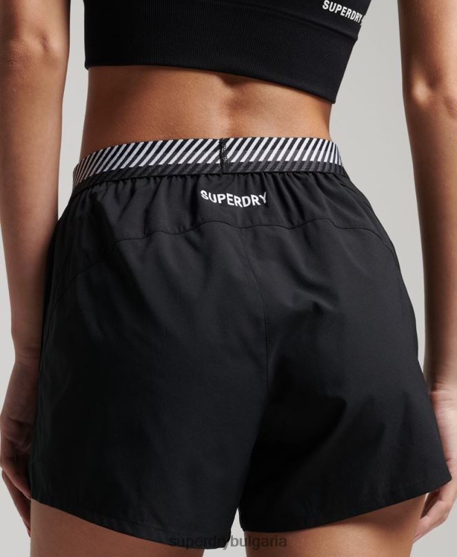 Superdry облекло N00H6326 черен Жени тренировъчни широки шорти
