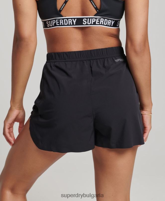 Superdry облекло N00H6329 черен Жени шорти за бягане