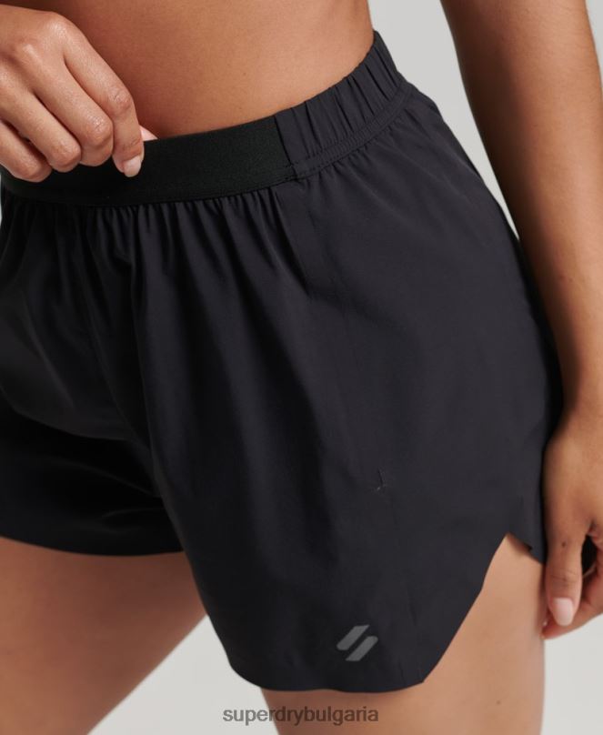 Superdry облекло N00H6329 черен Жени шорти за бягане